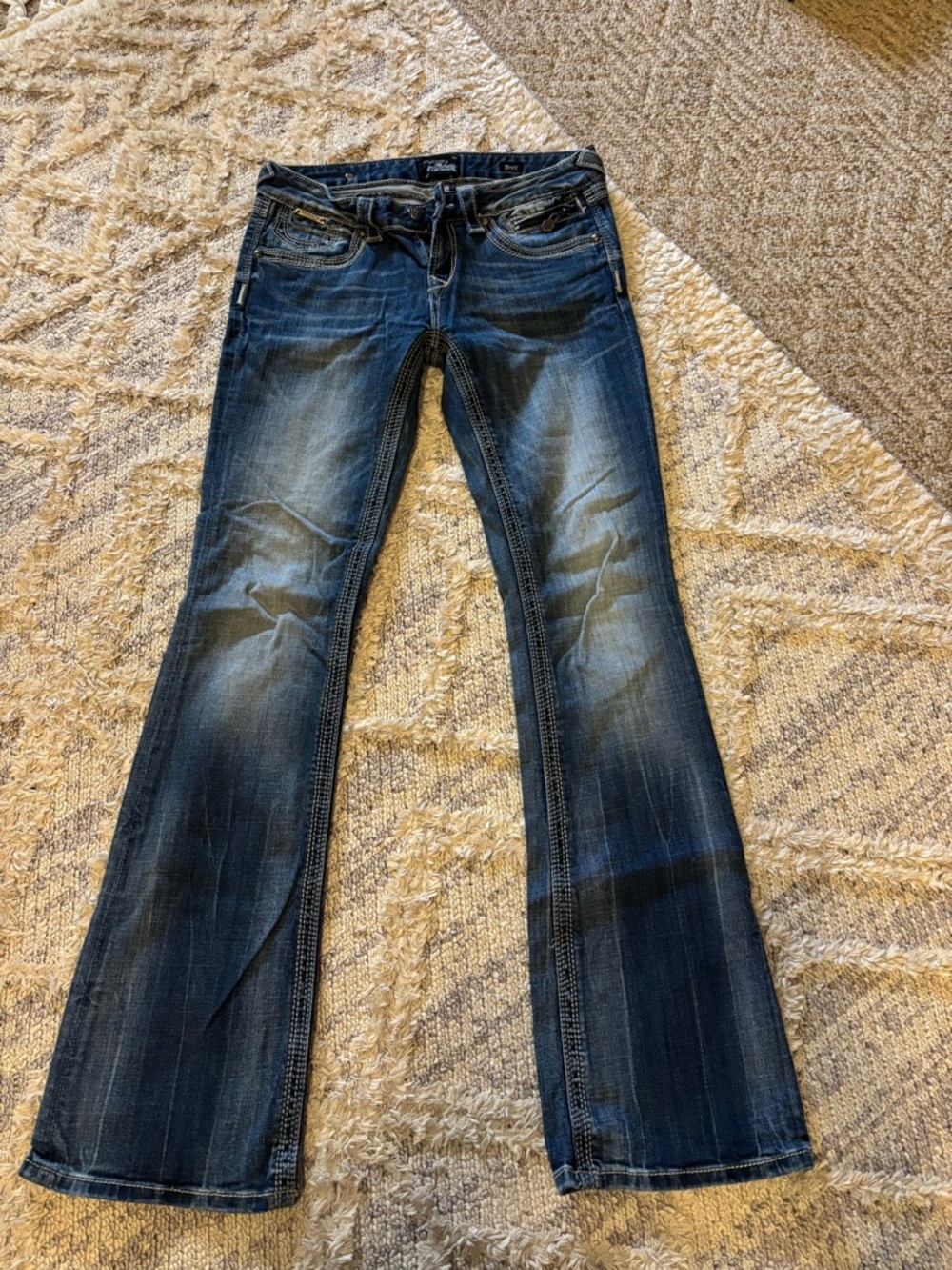 Express Dark Blue Flared Jeans